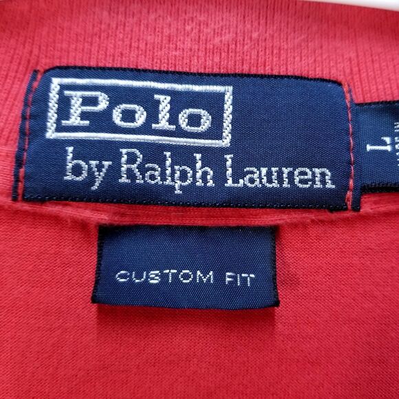 Polo By Ralph Lauren Shirt Mens L Red Custom Fit Short Sleeve Collared - Picture 2 of 9